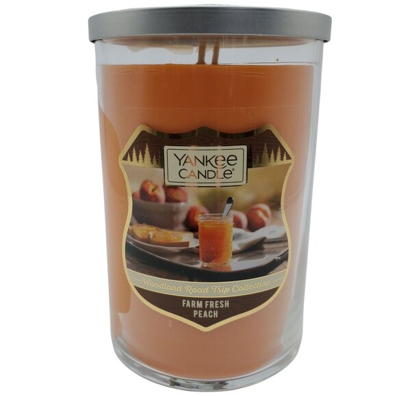 Yankee Candle 22 Oz Fresh Peach Woodland Road Trip Collection Scented Jar w/ Lid - Picture 1 of 4